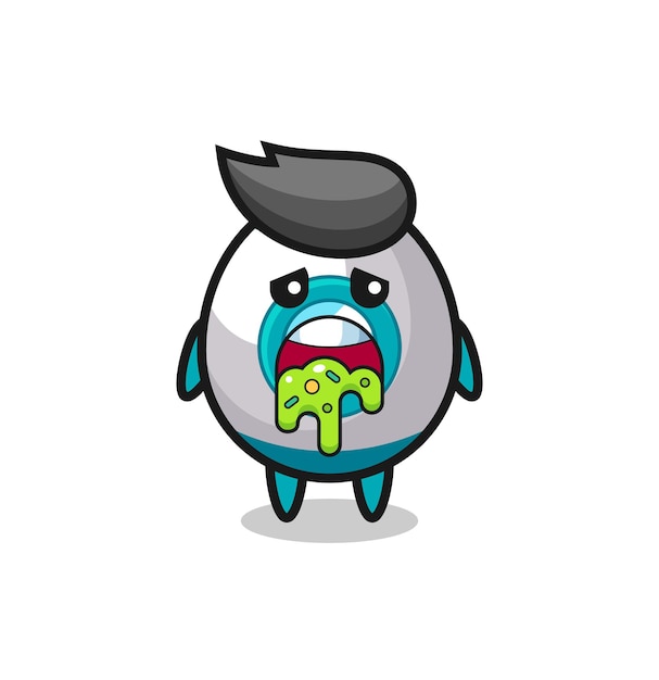 The cute rocket character with puke , cute style design for t shirt, sticker, logo element