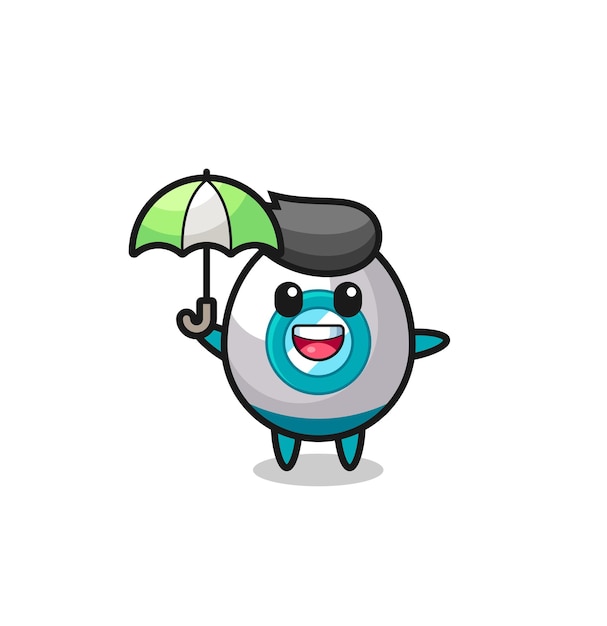 Cute rocket illustration holding an umbrella , cute style design for t shirt, sticker, logo element