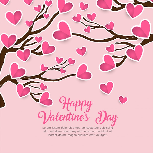 Vector cute romantic floral hearts valentine's day background