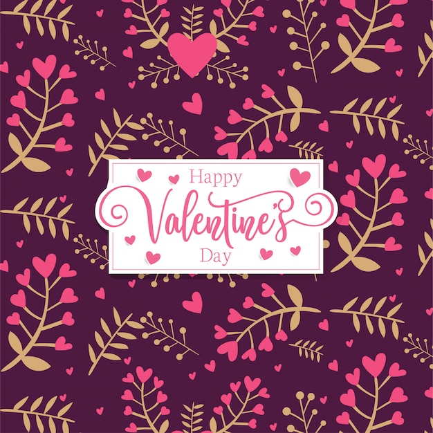 Vector cute romantic hearts floral valentine's day pattern