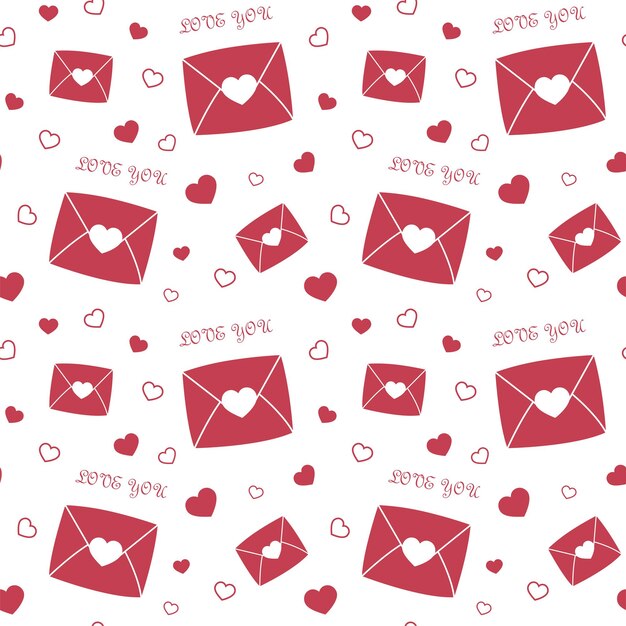 Cute romantic seamless pattern, children s design, Valentine s day, packaging paper and textile design