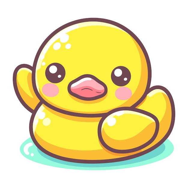 Vector cute rubber duck cartoon vector on white background