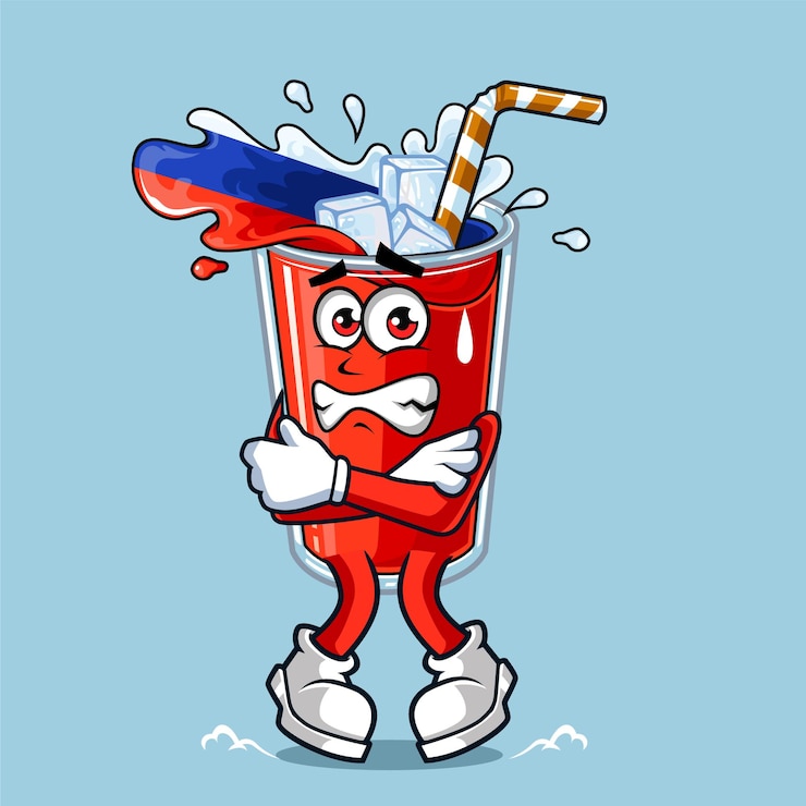 Vector cute russia drink flag chills vector mascot illustration