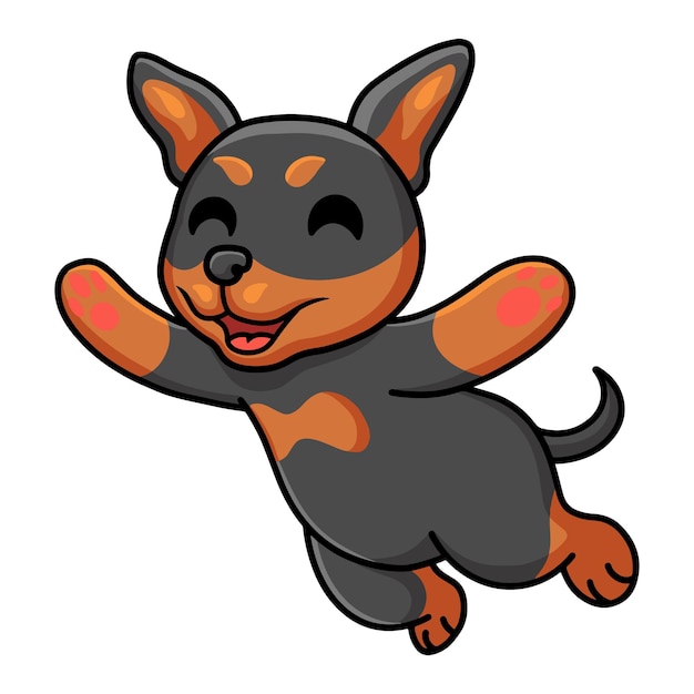 Simpatico cartone animato cane giocattolo russo che salta