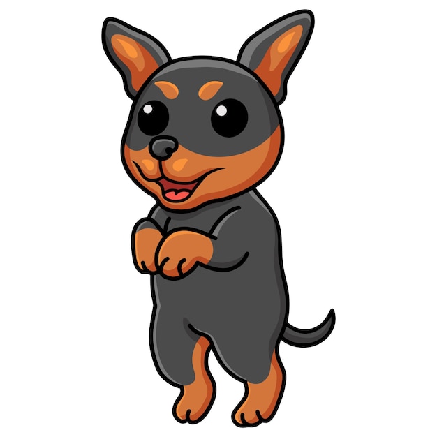 Vector cute russian toy dog cartoon standing