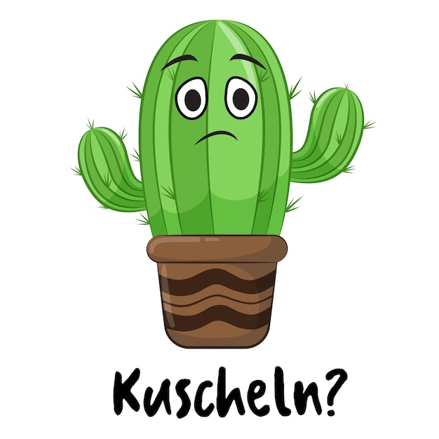 Cute sad cactus