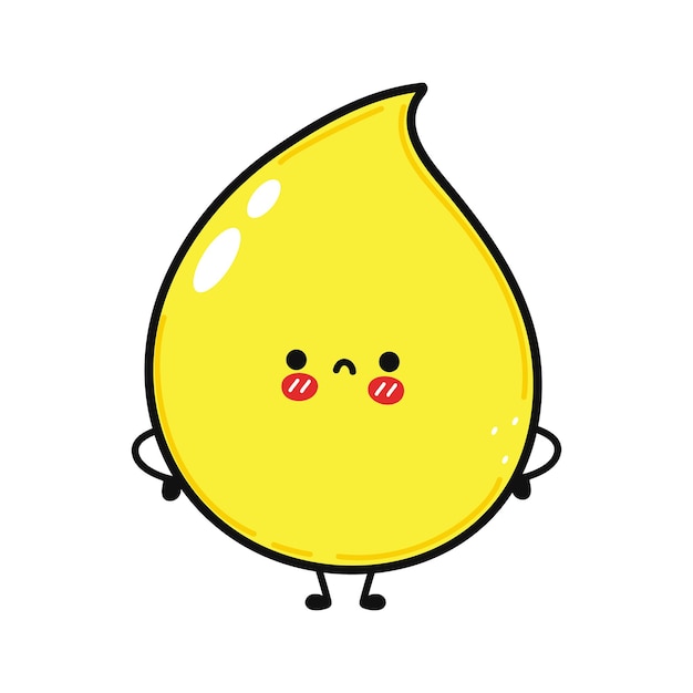 Cute sad drop of urine character