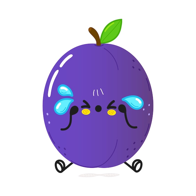 Cute sad plum character