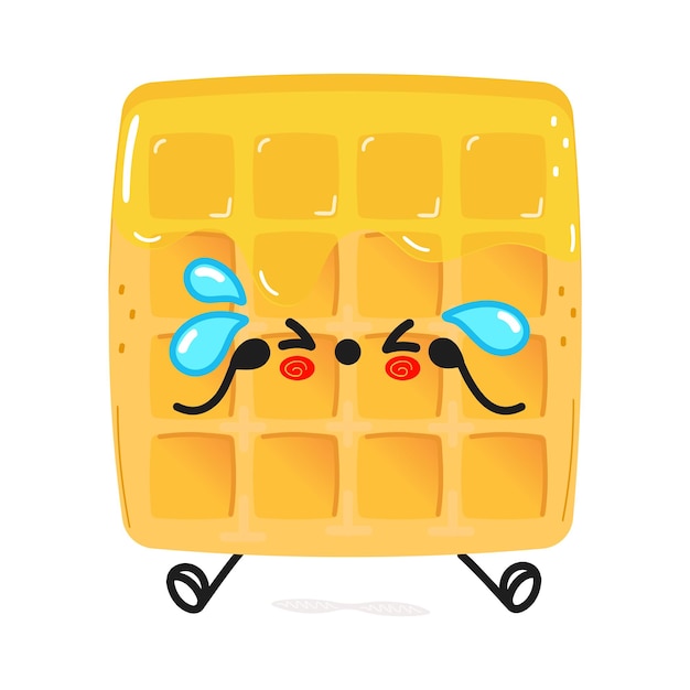 Cute sad waffles character sad cute wafer character
concept