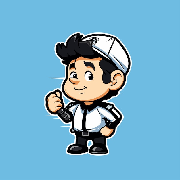 Cute sailor boy cartoon character Vector illustration of a sailor boy mascot