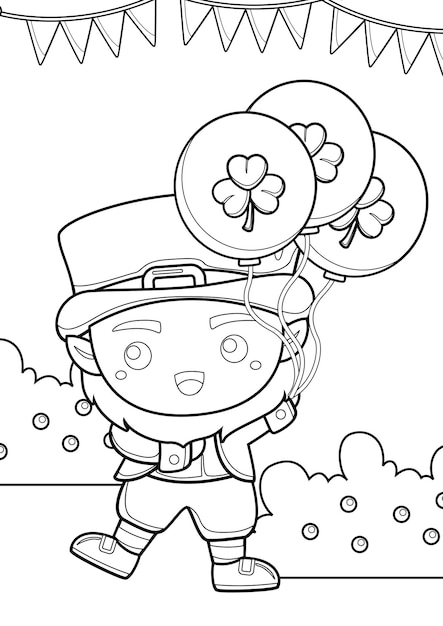 Cute Saint Patrick Celebration Day Coloring for Kids and Adult