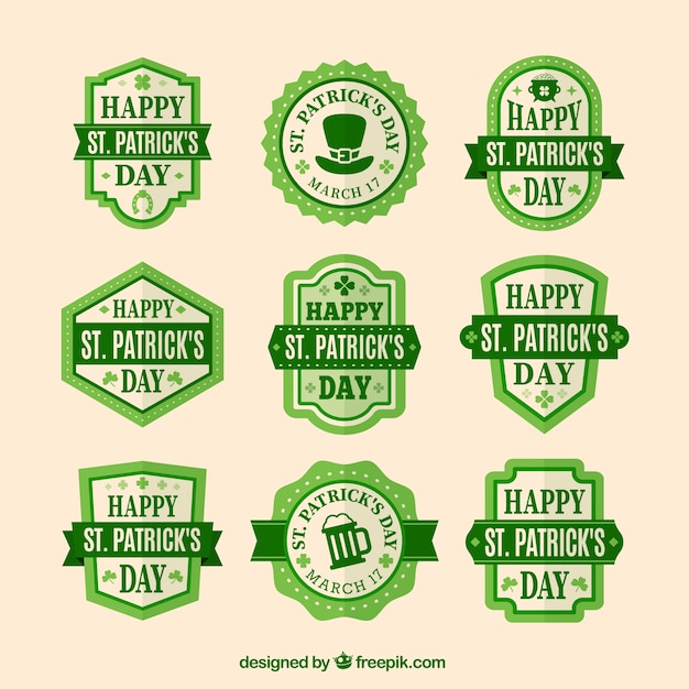 Vector cute saint patrick's day sticker collection