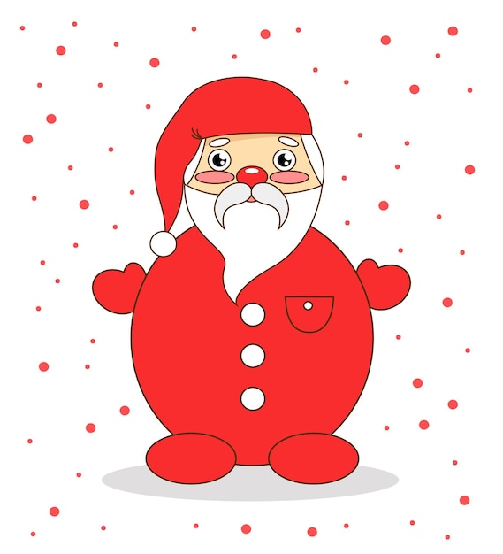 Cute Santa character in flat style