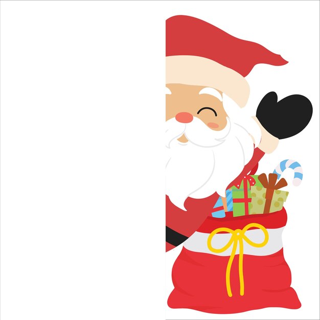 Vector cute santa characters isolated on background happy santa claus
