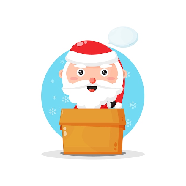 Cute Santa Claus in the box