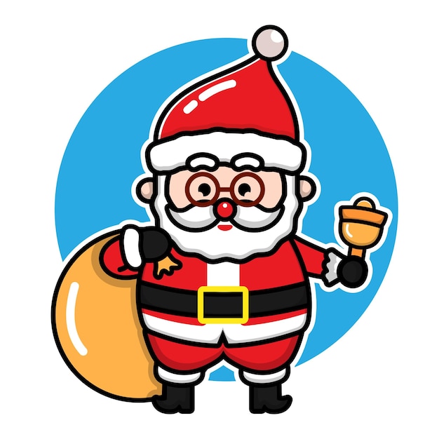 cute santa claus cartoon vector christmas concept illustration Premium Vector