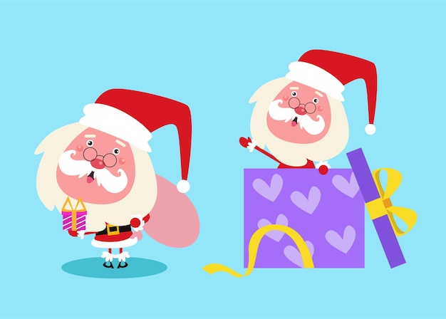 cute Santa claus character in flat design