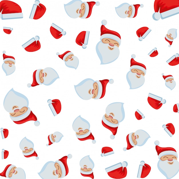 Cute santa claus characters pattern