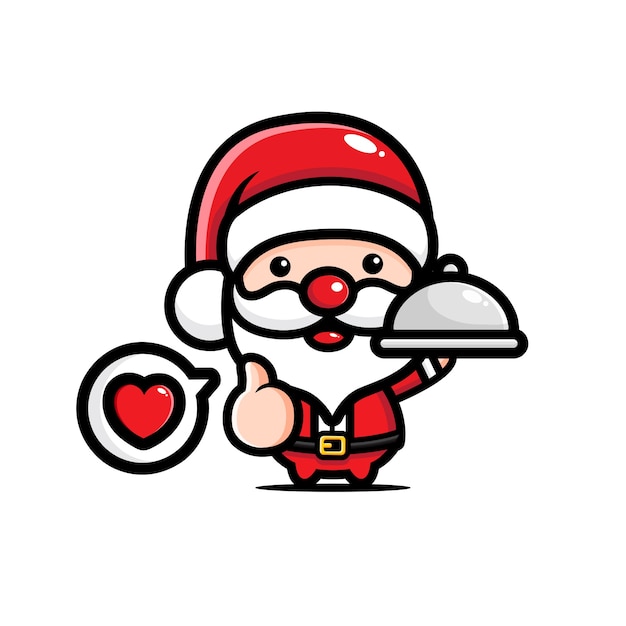 Vector cute santa claus chef design