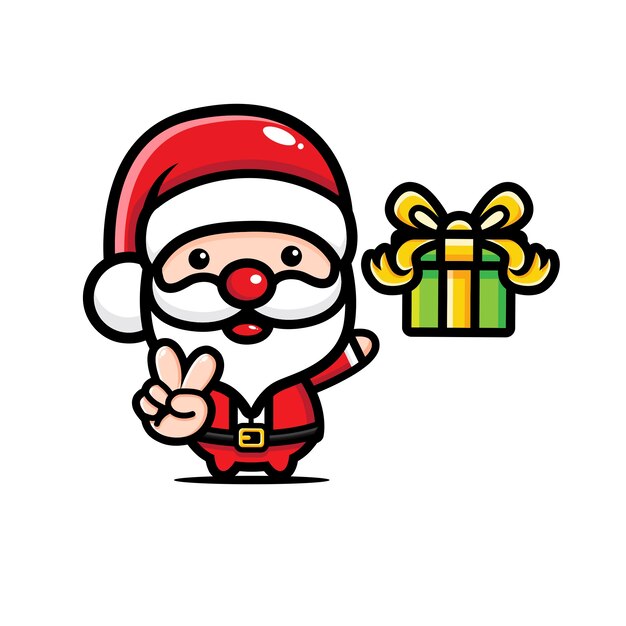 Simpatici disegni di babbo natale e scatole regalo