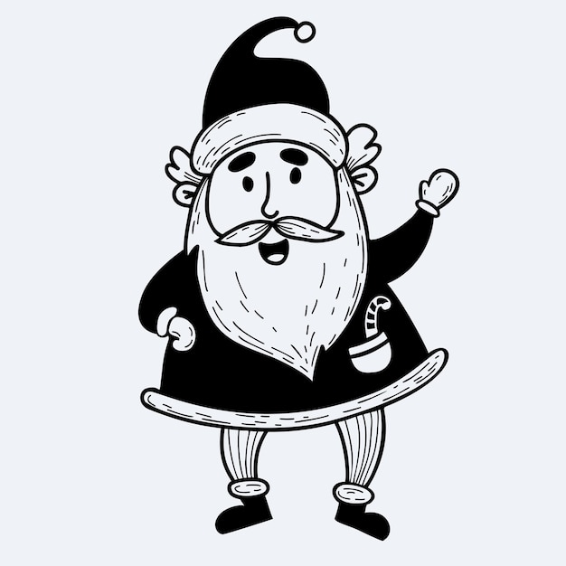 Cute Santa Claus father christmas  Hand drawing doodle