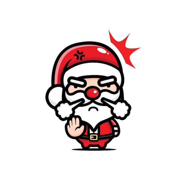 cute santa claus is very angry