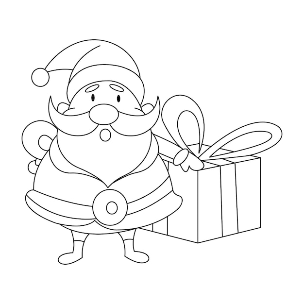 Cute Santa Claus. Merry Christmas. Happy new year greeting gift design template, Flat design vector