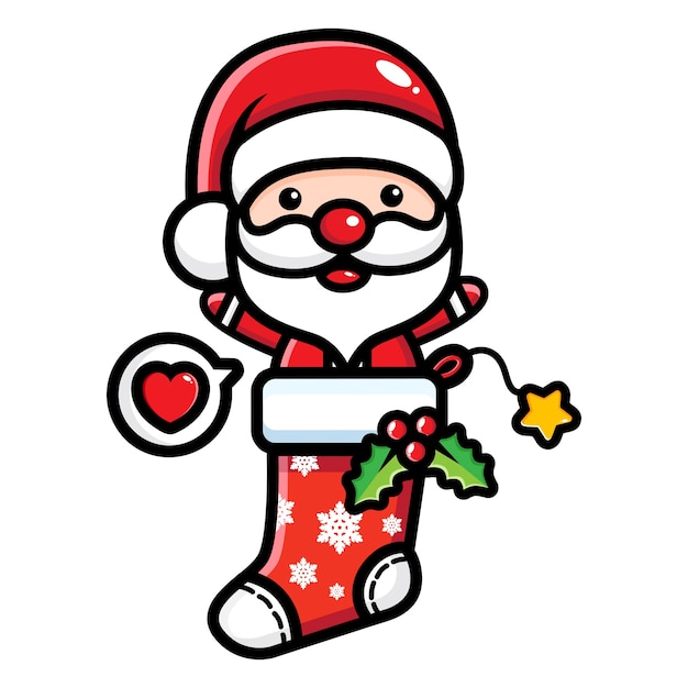 cute santa claus out of christmas socks