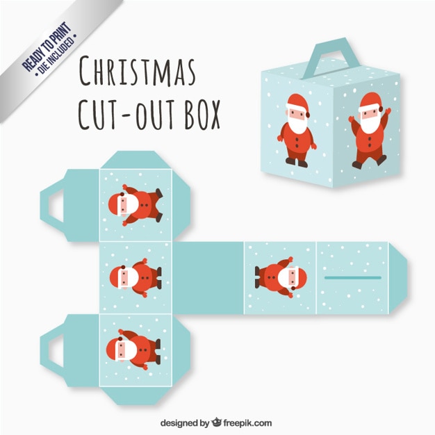 Cute santa claus packaging template