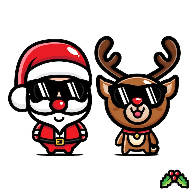 cute santa claus and reindeer designs