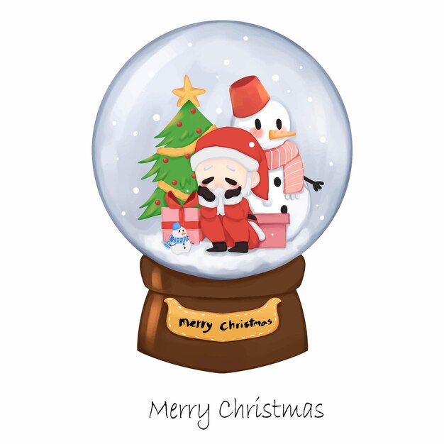 Vector cute santa claus vector illustration for christmas