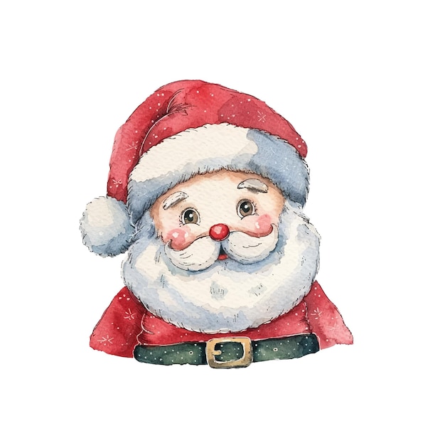 милая векторная иллюстрация Санта-Клауса в стиле акварели