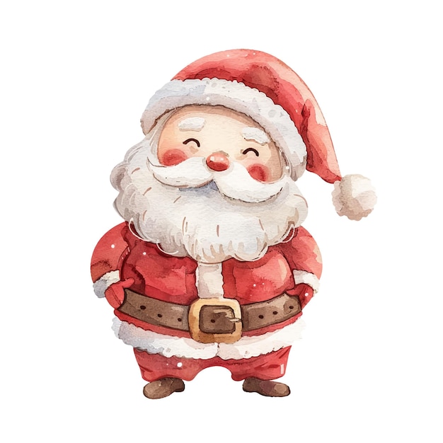 cute santa claus vector illustration in watercolour style