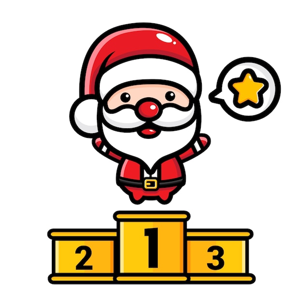 Cute santa claus won 1st place