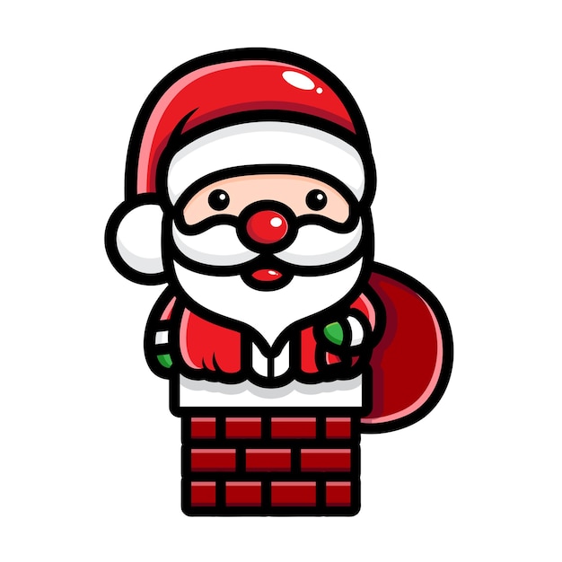 Cute santa design stuck in the chimney