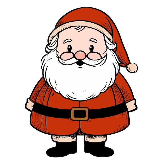 Cute Santa in vintage and engraved style Santa Claus clipart for Christmas Christmas character