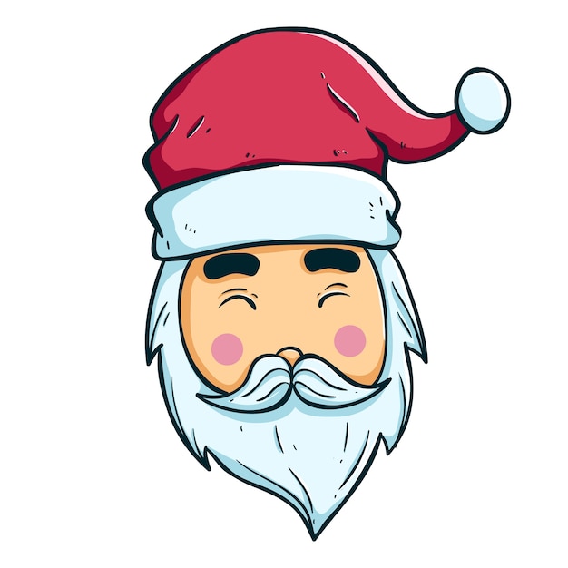 Cute santa with color using doodle art