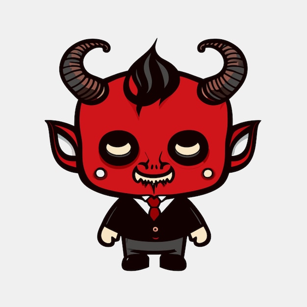 Vector cute satan full body vector illustration cartoon