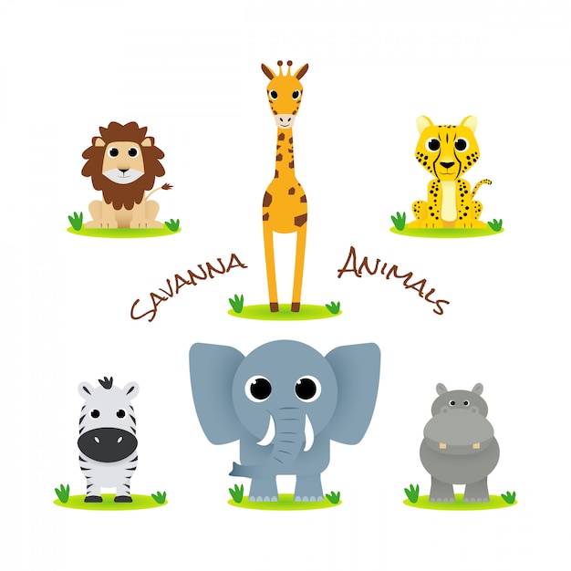 Cute savanna animals