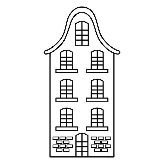 Cucina scandinava casa doodle olandese canale casa lineare architettura tradizionale dei paesi bassi