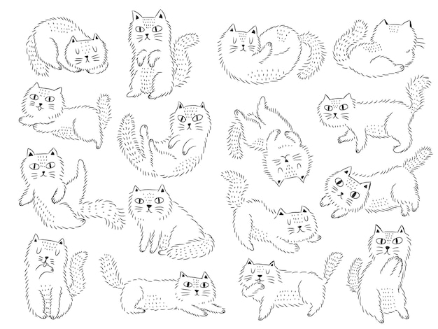 Cute scandinavian style cat doodle