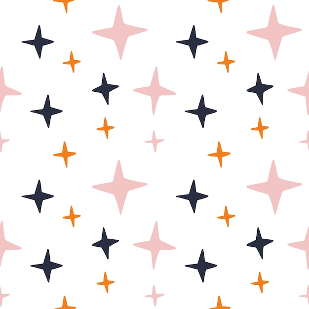 Cute scandinavian style stars seamless pattern