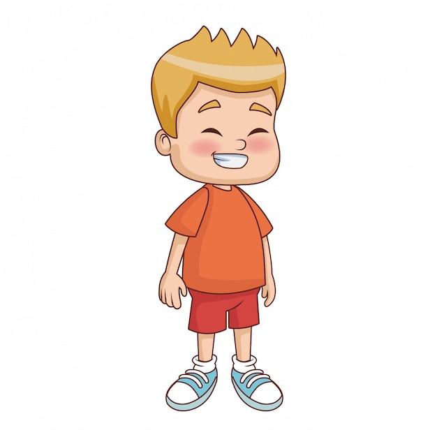 Cute school boy cartoon