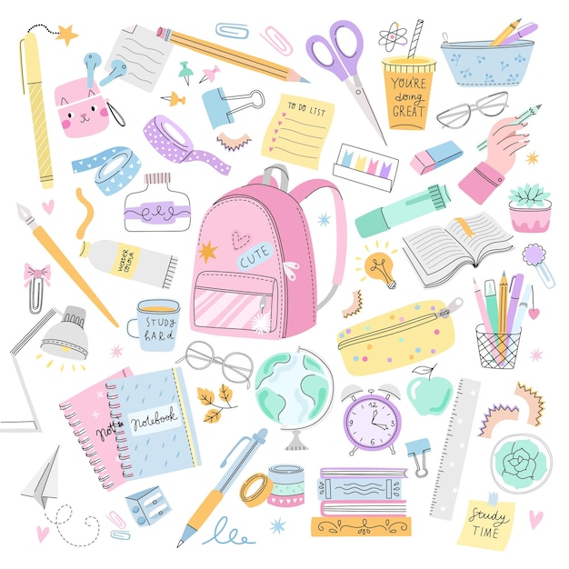 Cute school supplies stationery set