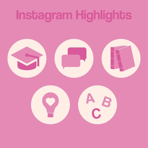 Vector cute schoolgirl instagram pink highlights