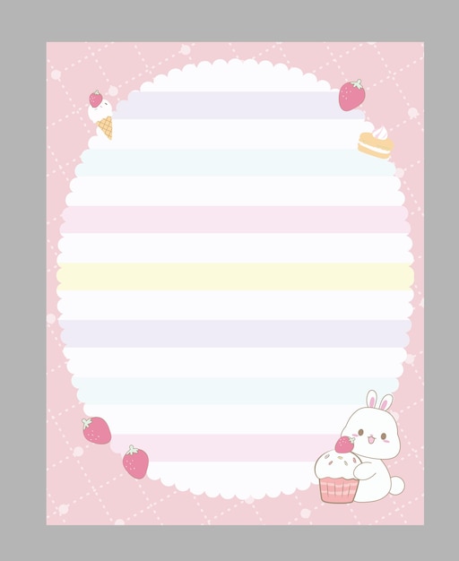 Cute scrapbook notes and card template