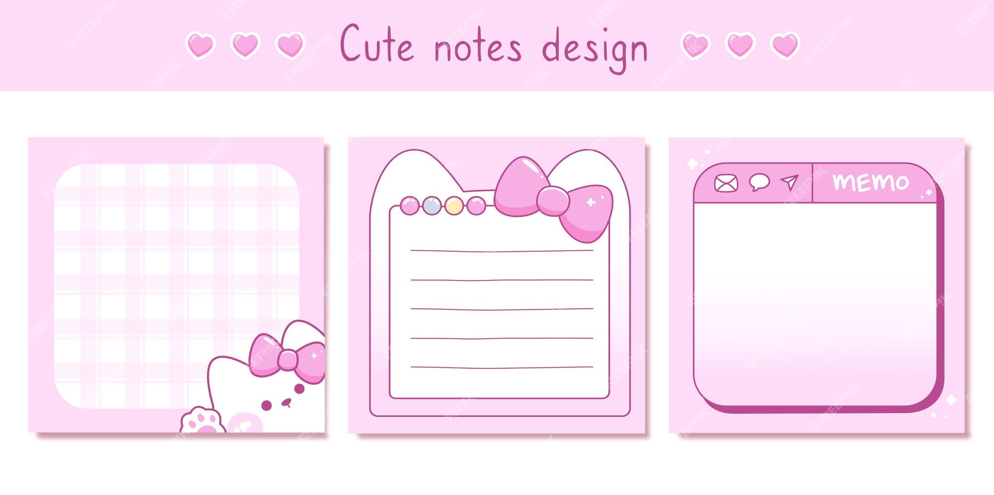 Premium Vector  Set of note paper with cat icons