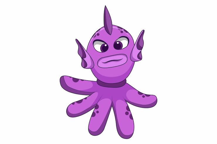 Vector cute sea animal character design illustration