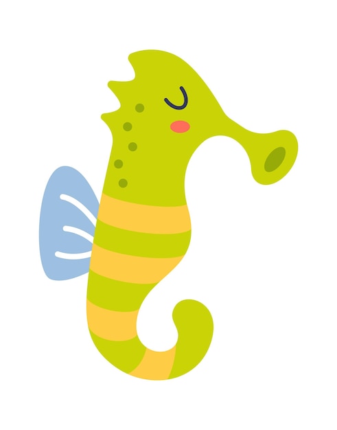 Cute sea Horse Childish Design Vector illustration