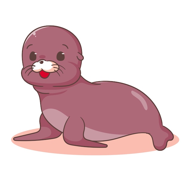 Vector cute sea lion cartoon vector adorable animal character concept design mascot illustration isolated